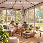 8x8 Gazebo Canopy with Netting, Curtains & Double Roof, alternate view 4