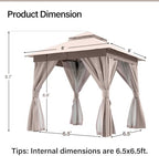 8x8 Gazebo Canopy with String Lights, Netting and Curtains, alternate view 2