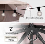 8x8 Gazebo Canopy with String Lights, Netting and Curtains, alternate view 3