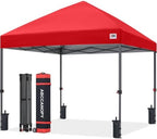 8x8 Pop Up Canopy, Heavy Duty Weather Protection, Bright Red in Bright Red
