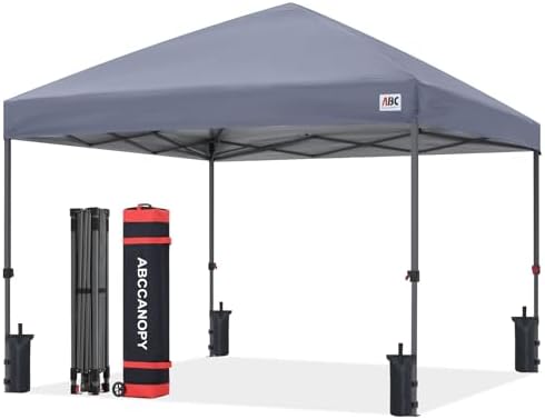 8x8 Pop Up Canopy, Heavy Duty Weather Protection, Light Gray in Light Gray