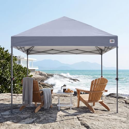 8x8 Pop Up Canopy, Heavy Duty Weather Protection, Light Gray in Light Gray, alternate view 2