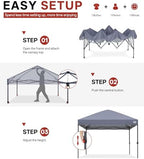 8x8 Pop Up Canopy, Heavy Duty Weather Protection, Light Gray in Light Gray, alternate view 6