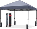 8x8 Pop Up Canopy, Heavy Duty Weather Protection, Medium Gray