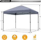 8x8 Pop Up Canopy, Heavy Duty Weather Protection, Medium Gray, alternate view 3