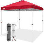 8x8 Pop Up Canopy Tent Easy Up Canopy Outdoor, Red in Red