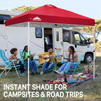 8x8 Pop Up Canopy Tent Easy Up Canopy Outdoor, Red in Red, alternate view 5