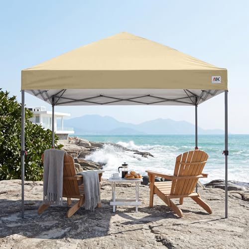 8x8 Pop Up Canopy Tent, Heavy Duty Weather Protection, Beige in Beige, alternate view 2
