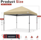 8x8 Pop Up Canopy Tent, Heavy Duty Weather Protection, Beige in Beige, alternate view 3