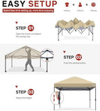 8x8 Pop Up Canopy Tent, Heavy Duty Weather Protection, Beige in Beige, alternate view 6