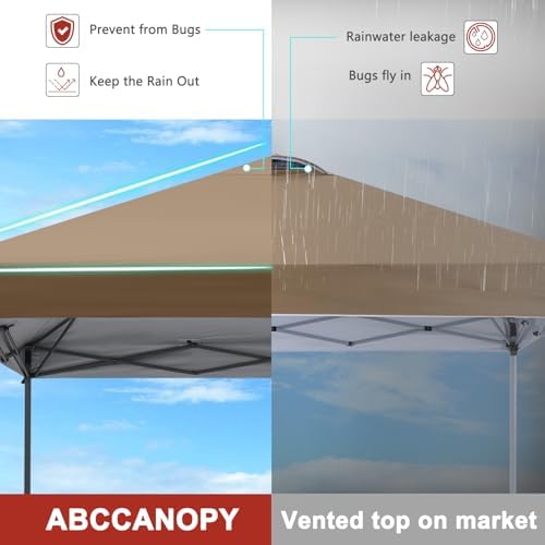 8x8 Pop Up Canopy Tent, Heavy Duty Weather Protection, Camel, alternate view 4
