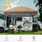 8x8 Pop Up Canopy Tent, Heavy Duty Weather Protection, Camel, alternate view 5