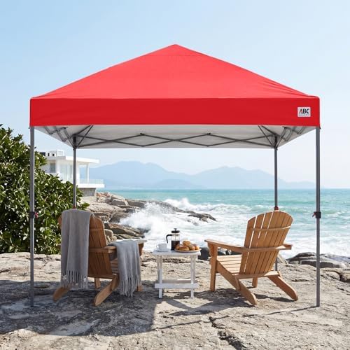 8x8 Pop Up Canopy Tent, Heavy Duty Weather Protection, Red in Red, alternate view 2