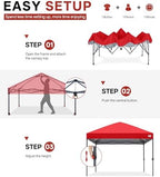 8x8 Pop Up Canopy Tent, Heavy Duty Weather Protection, Red in Red, alternate view 6