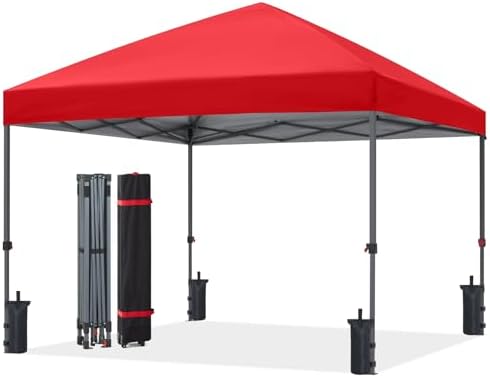 8x8 Pop Up Canopy Tent, Heavy Duty Weather Protection, Rose