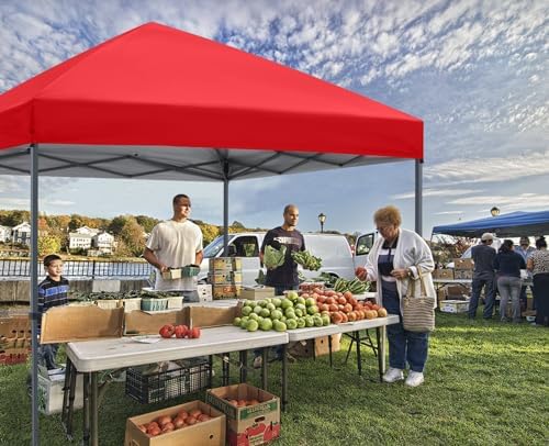 8x8 Pop Up Canopy Tent, Heavy Duty Weather Protection, Rose, alternate view 2