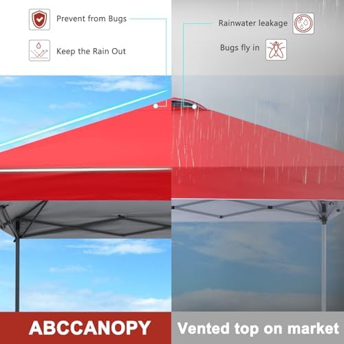 8x8 Pop Up Canopy Tent, Heavy Duty Weather Protection, Rose, alternate view 4