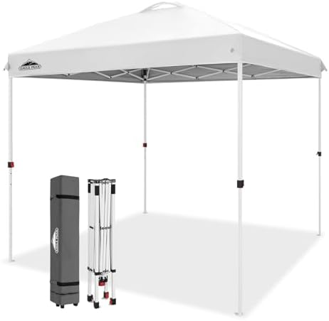 8x8 Pop Up Canopy Tent Instant Outdoor Canopy Easy Set-up Straight Leg Folding Shelter with Wheeled Bag, 8