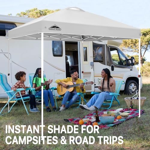 8x8 Pop Up Canopy Tent Instant Outdoor Canopy Easy Set-up Straight Leg Folding Shelter with Wheeled Bag, 8, alternate view 6