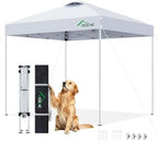 8x8 Pop Up Canopy Tent, Vented Top Portable Shelter, White, 8 * 8 in White