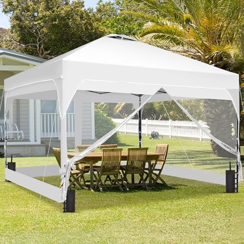 8x8 Pop Up Canopy Tent with One Push Setup, Outdoor Sun Shade Canopy for Backyard Party, Easy Up Instant Shelter, alternate