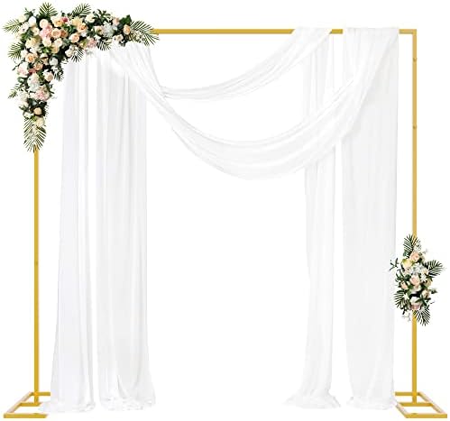 8x8FT Backdrop Stand Heavy Duty Gold Adjustable Pipe and Drape Stand in 8x8FT