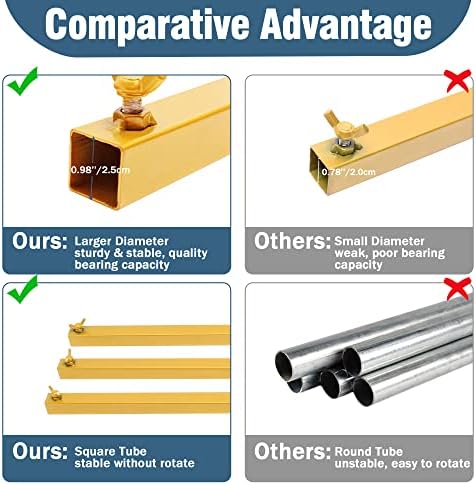 8x8FT Backdrop Stand Heavy Duty Gold Adjustable Pipe and Drape Stand in 8x8FT, alternate view 2