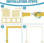 8x8FT Backdrop Stand Heavy Duty Gold Adjustable Pipe and Drape Stand in 8x8FT, alternate view 4