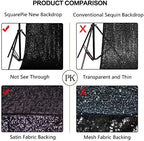 8x8ft Black Sequin Backdrop for Photography Shimmer in 8FT x 8FT in Black, alternate view 3