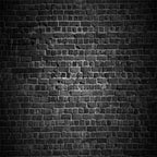 8x8ft Fabric Black Brick Wall Backdrop Vintage Black Bricks Background for Themed Party Decorations Birthday, alternate view