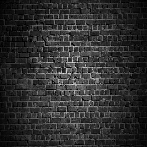 8x8ft Fabric Black Brick Wall Backdrop Vintage Black Bricks Background for Themed Party Decorations Birthday, alternate view