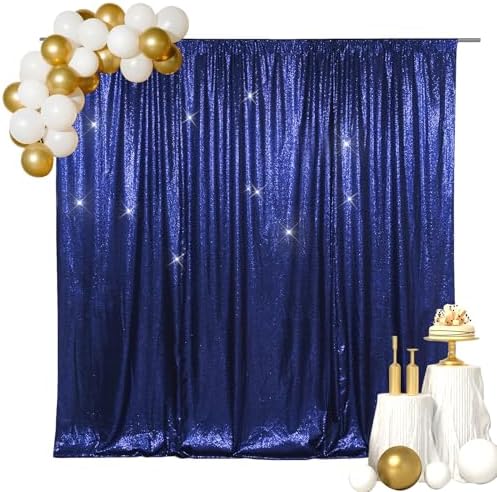 8x8ft Navy Blue Sequin Backdrop for Photography Shimmer in 8FT x 8FT in Navy Blue, alternate view 2