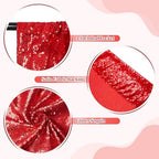 8x8ft Red Sequin Backdrop for Photography Shimmer in 8FT x 8FT in Red, alternate view 4