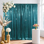 8x8ft Teal Sequin Backdrop for Photography Shimmer in 8FT x 8FT in Teal, alternate view 4