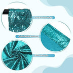 8x8ft Teal Sequin Backdrop for Photography Shimmer in 8FT x 8FT in Teal, alternate view 6