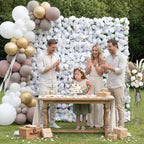 8x8FT White Artificial Flower Wall Backdrop,5D Silk Flower Wall Panel in 8x8FT