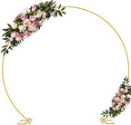 9.2 FT Large Circle Balloon Arch Stand Gold Metal Round Arch Backdrop Stand for Wedding Ceremony Birthday Party