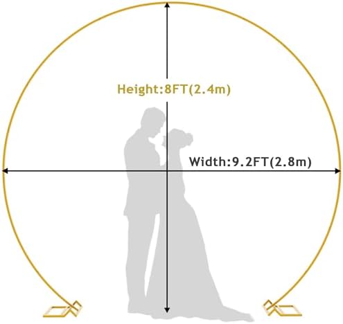 9.2 FT Large Circle Balloon Arch Stand Gold Metal Round Arch Backdrop Stand for Wedding Ceremony Birthday Party, alternate