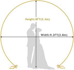 9.2 FT Large Circle Balloon Arch Stand Gold Metal Round Arch Backdrop Stand for Wedding Ceremony Birthday Party, alternate