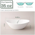 9.25" Serving Bowls, Large Oval Serving Dishes for Wedding and Dinner Parties, 35 Oz for Salad, Side Dishes, alternate view 3