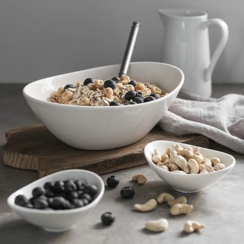 9.25" Serving Bowls, Large Oval Serving Dishes for Wedding and Dinner Parties, 35 Oz for Salad, Side Dishes, alternate view 6