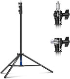 9.2ft/2.8m Air Cushioned Light Stand, Heavy Duty Metal Photography Tripod Stand with 1/4" to 3/8" Reversible