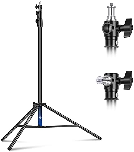 9.2ft/2.8m Air Cushioned Light Stand, Heavy Duty Metal Photography Tripod Stand with 1/4" to 3/8" Reversible