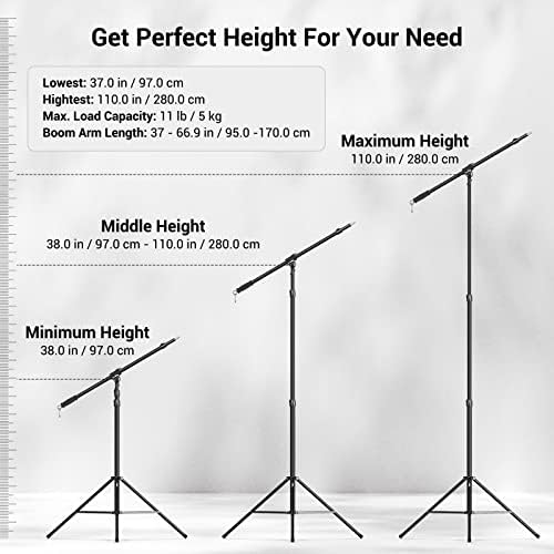 9.2ft Light Stand with Boom Arm, Photography Lighting Tripod, alternate view 2