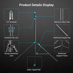 9.2ft Light Stand with Boom Arm, Photography Lighting Tripod, alternate view 5