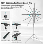 9.2ft Light Stand with Boom Arm, Photography Lighting Tripod, alternate view 6