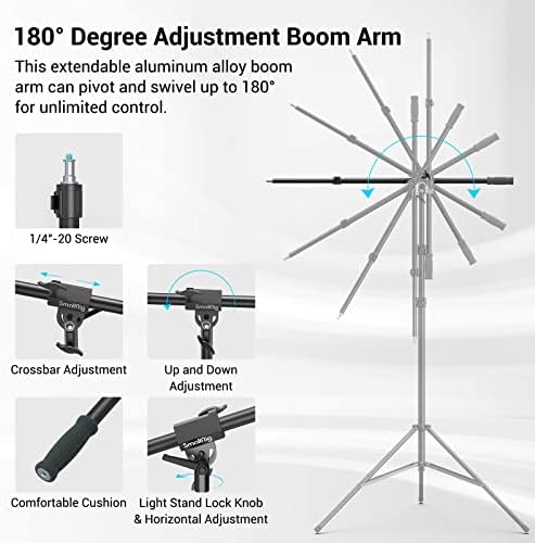 9.2ft Light Stand with Boom Arm, Photography Lighting Tripod, alternate view 6