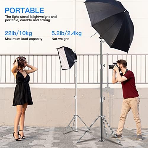 9.2ft Stainless Steel Light Stand, Heavy Duty Photography Tripod, alternate view 4
