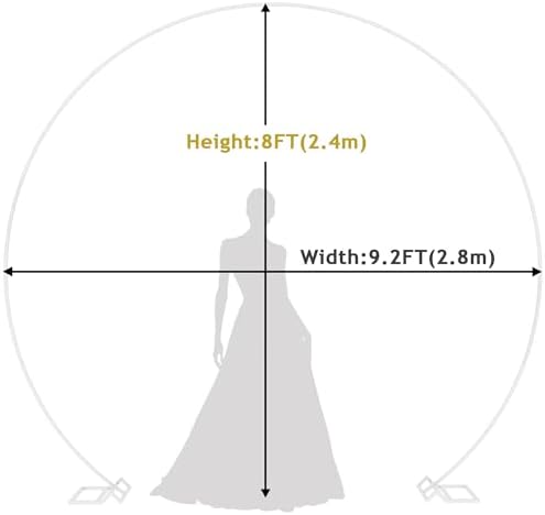 9.2FT Wedding Arch Round Backdrop Stand Large Circle Balloon Arch, alternate view 3