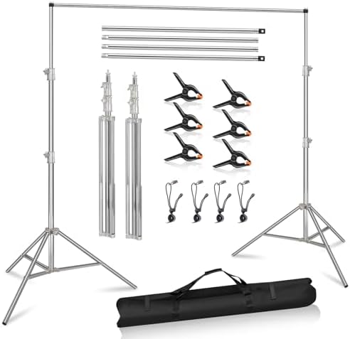 9.2x10Ft Stainless Steel Photo Backdrop Stand Heavy Duty Adjustable in 9.2x10Ft